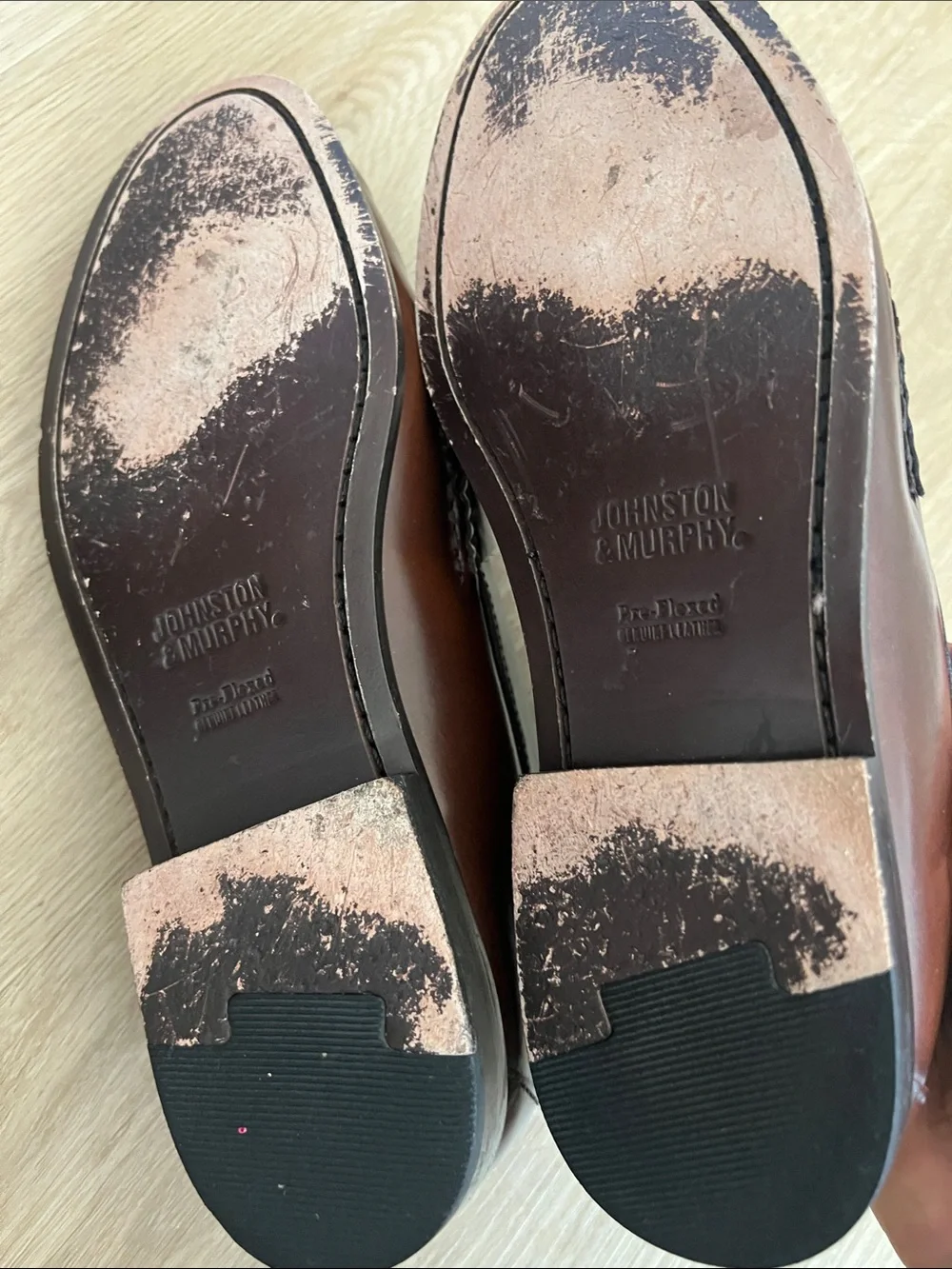 Johnston & Murphy Men's Hayes Sheepskin Tassel Loafers Burgundy Made In Brazil